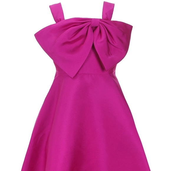 Rare Editions Fuchsia Bow Kids Dress - Picture 1 of 2